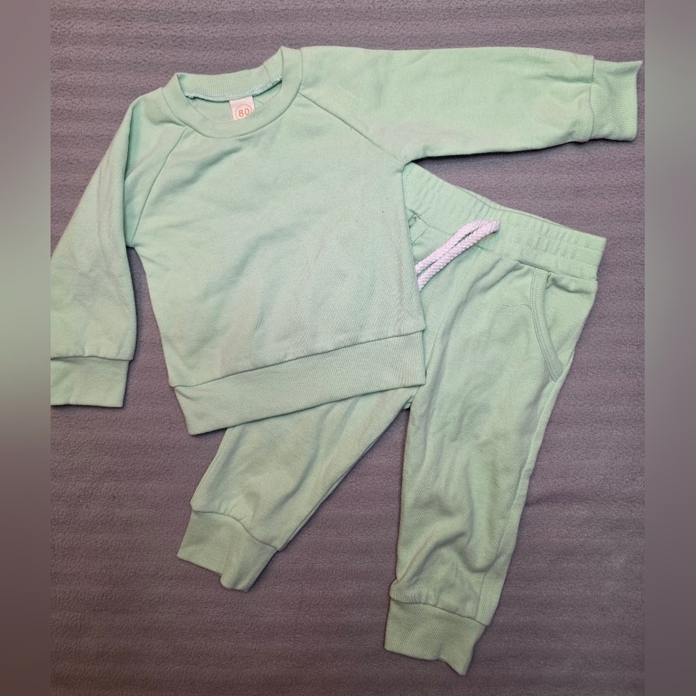 Mint Green Toddler Sweatshirt and Pants Set